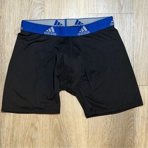 adidas Men’s Black Boxer Briefs with Blue Logo Waistband